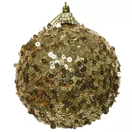 шар 80мм пайетки/пенопласт золотой
