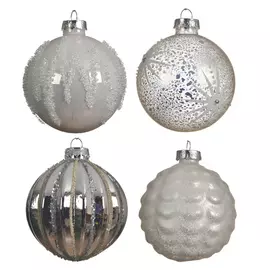 шар 80мм рельефный-2 стекло цвет в асс-те