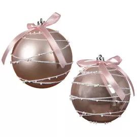 шар 80мм с бантиком пластик розовый