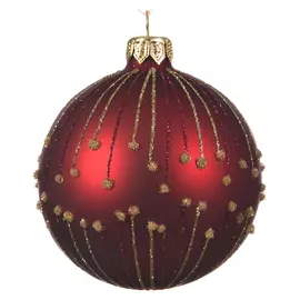 шар 80мм Ягодные лучи стекло бордо