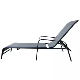 шезлонг 203х65х48см серый