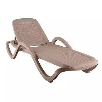 Шезлонг Capri, пластик, 191 х 72 х 45 см, серый