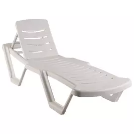 шезлонг Элластик 187х64х32см белый пластик