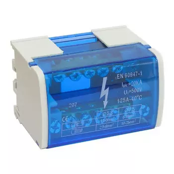 шина нулевая DORI на Din-рейку в корпусе 2 шины по 7 отверстий