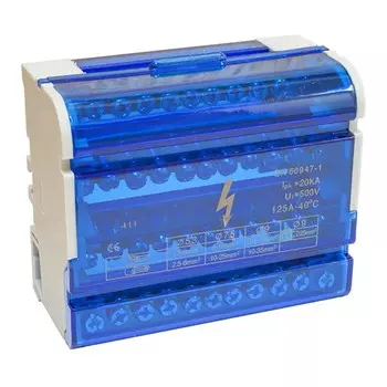 шина нулевая DORI на Din-рейку в корпусе 4 шины по 11 отверстий