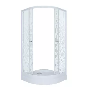 ширма душевая ТРИТОН Мозаика 90х90х17см Форма: 1/4 круга низкий поддон