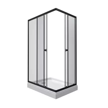 ширма душевая TRITON Вента-Блэк 100х80см низкий поддон черная