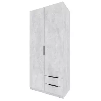 шкаф 2 двери 2 ящика Катрин 2000x902x509мм ЛДСП цемент светлый