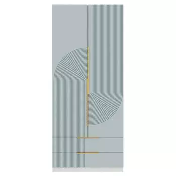 шкаф 2 двери 2 ящика Орион 2328x984x550мм МДФ/ЛДСП шарли бриз/дуб харбор белый