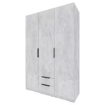 шкаф 3 двери 2 ящика Катрин 2000x1352x509мм ЛДСП цемент светлый