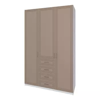 шкаф 3 двери 4 ящика Trisha Base 2328x1468x550мм МДФ/ЛДСП латте фактур/дуб харбор