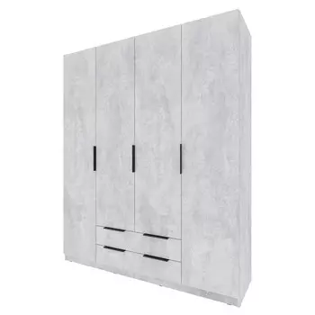 шкаф 4 двери 2 ящика Катрин 2000x1802x509мм ЛДСП цемент светлый