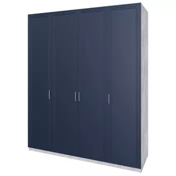 шкаф 4 двери Trisha Base 2328x1952x550мм МДФ/ЛДСП глубокий синий/цемент светлый
