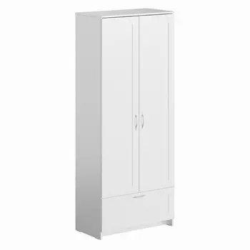 шкаф СИРИУС 2 двери и 1 ящик 782x1900x412мм ЛДСП белый