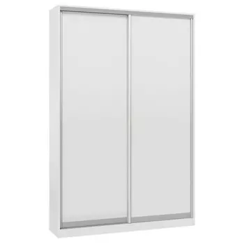 шкаф-купе 2-х дверный СТАРТ Base 2200x1400x450мм ЛДСП белый шагрень/серебро матовое