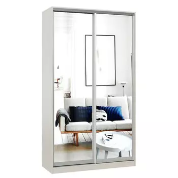 шкаф-купе 2-х дверный СТАРТ Base 2200х1200х600мм зеркало ясень шимо светлый/серебро матовое