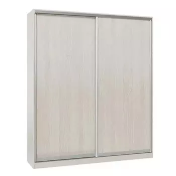 шкаф-купе 2-х дверный СТАРТ Base 2200х1800х600мм ЛДСП ясень шимо светлый/серебро матовое