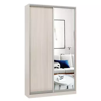 шкаф-купе 2-х дверный СТАРТ Base 2200х1200х450мм ЛДСП/зеркало ясень шимо светлый/серебро матовое