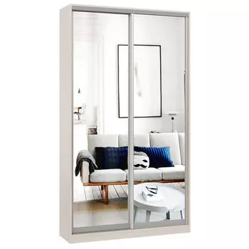 шкаф-купе 2-х дверный СТАРТ Base 2200х1200х450мм зеркало ясень шимо светлый/серебро матовое