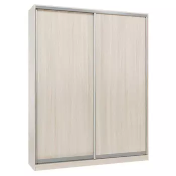 шкаф-купе 2-х дверный СТАРТ Base 2400х1800х600мм ЛДСП ясень шимо светлый/серебро матовое