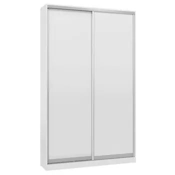 шкаф-купе 2-х дверный СТАРТ Base 2400x1400x450мм ЛДСП белый шагрень/серебро матовое