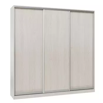 шкаф-купе 3-х дверный СТАРТ Base 2200х2100х600мм ЛДСП ясень шимо светлый/серебро матовое