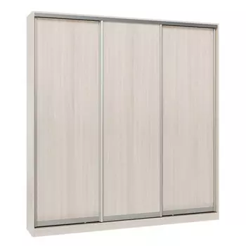 шкаф-купе 3-х дверный СТАРТ Base 2200х2100х450мм ЛДСП ясень шимо светлый/серебро матовое