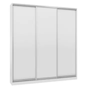 шкаф-купе 3-х дверный СТАРТ Base 2400х2100х450мм ЛДСП белый шагрень/серебро матовое