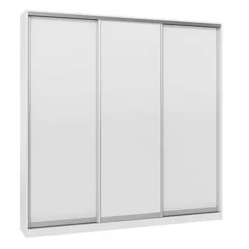 шкаф-купе 3-х дверный СТАРТ Base 2200х2100х600мм ЛДСП белый шагрень/серебро матовое