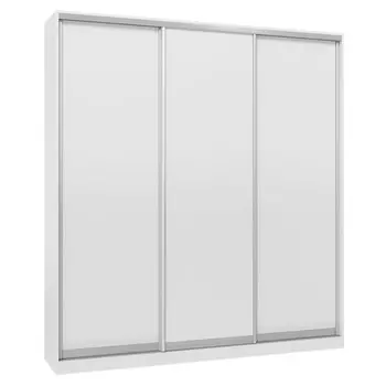 шкаф-купе 3-х дверный СТАРТ Base 2400х2100х600мм ЛДСП белый шагрень/серебро матовое