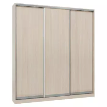 шкаф-купе 3-х дверный СТАРТ Base 2400х2100х450мм ЛДСП/зеркало ясень шимо светлый/серебро матовое