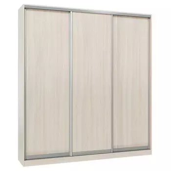 шкаф-купе 3-х дверный СТАРТ Base 2400х2100х600мм ЛДСП ясень шимо светлый/серебро матовое