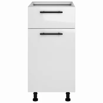 шкаф напольный Белый глянец 820х400х504мм 1 ящик 1 дверь МДФ/ЛДСП