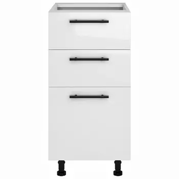 шкаф напольный Белый глянец 820х400х504мм 3 ящика МДФ/ЛДСП