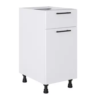 кухонный шкаф напольный Белый лед 820х400х504мм 1 ящик 1 дверь МДФ/ЛДСП