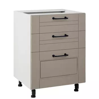 кухонный шкаф напольный Бергамо 820х600х504мм 3 ящика МДФ/ЛДСП