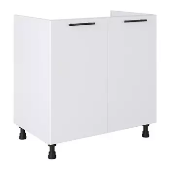 кухонный шкаф напольный для мойки Белый лед 820х800х504мм 2 двери МДФ/ЛДСП