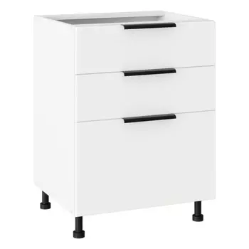 кухонный шкаф напольный Лира 820х600х504мм 3 ящика МДФ/ЛДСП