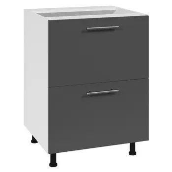 кухонный шкаф напольный Лофт 600х550х820мм 2 ящика МДФ/ЛДСП