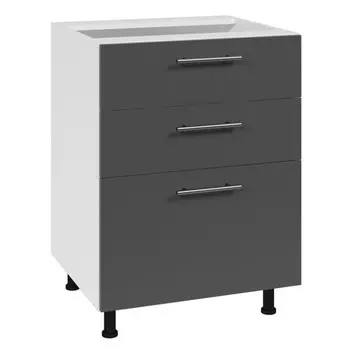 кухонный шкаф напольный Лофт 600х550х820мм 3 ящика МДФ/ЛДСП