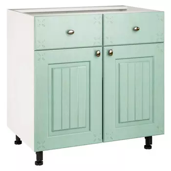 кухонный шкаф напольный Прованс Изумруд 820х800х504мм 2 ящика МДФ/ЛДСП