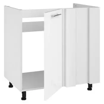 шкаф напольный угловой Белый глянец 800х570х820мм 1 дверь МДФ/ЛДСП