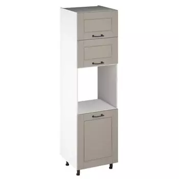 кухонный шкаф-пенал для духовки Бергамо 2140х600х560мм 3 двери МДФ/ЛДСП