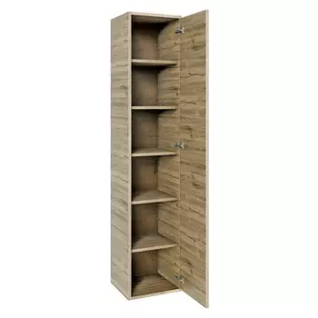 шкаф-пенал напольно-подвесной VANNIKA Rinni 33см дуб веллингтон табак Push to open