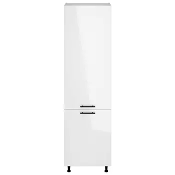 шкаф-пенал универсальный Белый глянец 2140х600х560мм 2 двери МДФ/ЛДСП