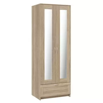 шкаф СИРИУС 2 двери 2 зеркала и 1 ящик 782х585х2196мм сонома ЛДСП