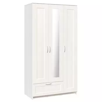 шкаф СИРИУС 3 двери 1 зеркало и 1 ящик 1171х585х2196мм белый ЛДСП