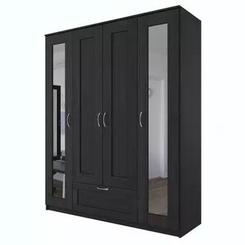 шкаф СИРИУС 4 двери 2 зеркала и 1 ящик 1561x1900x502мм венге ЛДСП