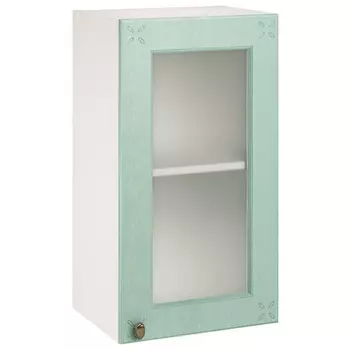 кухонный шкаф-витрина навесной Прованс Изумруд 720х400х312мм 1 дверь МДФ/ЛДСП