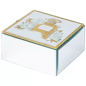 шкатулка LEFARD Glamour Chic 12х12х7см мдф, стекло
